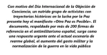 Más de 200 personas históricas de la insumisión y el pacifismo lanzan el manifiesto «Otra Paz es Posible» frente al rearme global