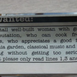 Curioso anuncio para encontrar pareja