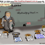 Viñeta de humor: Diversificación laboral, Tener trabajo ya no te garantiza poder vivir dignamente