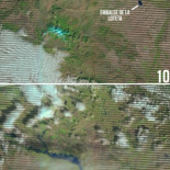 Los efectos de las inundaciones del Ebro desde los satélites Terra y Landsat 7