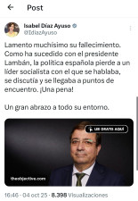 Sin confirmarlo, Ayuso dio por fallecido a Guillermo Fernández Vara cuando estaba en estado crítico