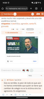 Anuncio en Meneame