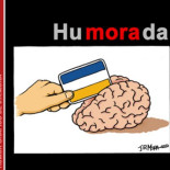 Recopilación de viñetas de humor gráfico de JRMora, por la patilla en el dia del Libro