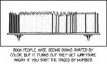 Orden de los libros en las estanterías (xkcd)