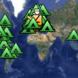 Un mapa con las acampadas celebradas y convocadas en España