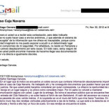 Correo del anónimo a Santiago Cervera