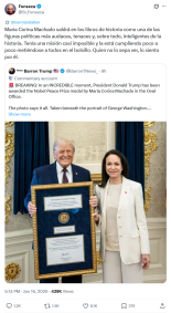 "Maria Corina Machado saldrá en los libros de historia..."