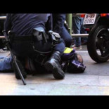 Dos detenciones brutales de piquetes esta mañana en Gran Vía