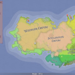 Un generador de mapas de mundos de fantasía incluyendo ciudades, culturas, detalles geográficos y más