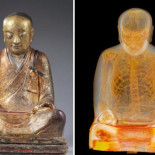 Monje momificado dentro de una escultura de 1.000 años de antigüedad de Buddha